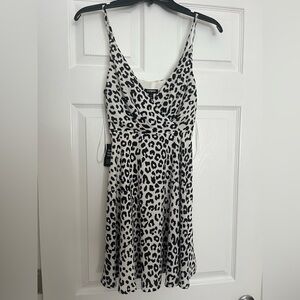 Express Monochrome Animal Print Midi Dress